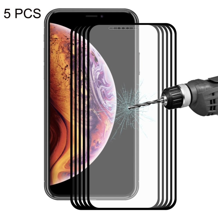 5pcs For iPhone XS Max ENKAY Hat-Prince 0.2mm 9H 2.5D Full Screen Tempered Glass Film, For XS Max (2.5D)