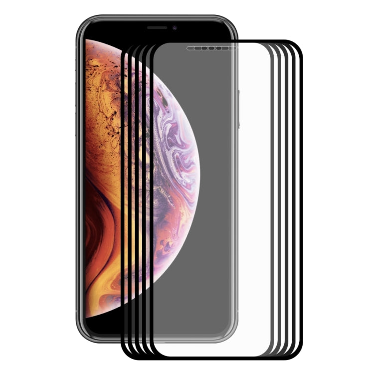 5pcs For iPhone XS Max ENKAY Hat-Prince 0.2mm 9H 2.5D Full Screen Tempered Glass Film, For XS Max (2.5D)