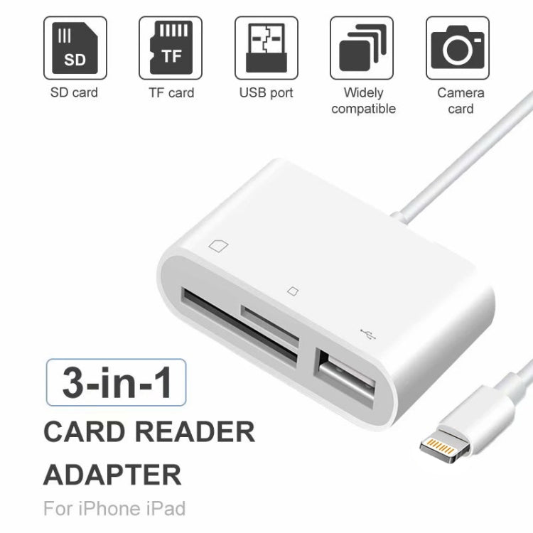 NK-1081 8 Pin to SD + TF + USB Port Camera Reader Adapter