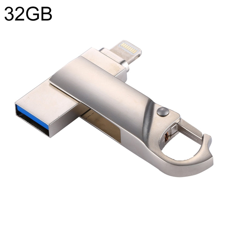 RQW-10F 2 in 1 USB 2.0 & 8 Pin 32GB Keychain Flash Drive, RQW-10F