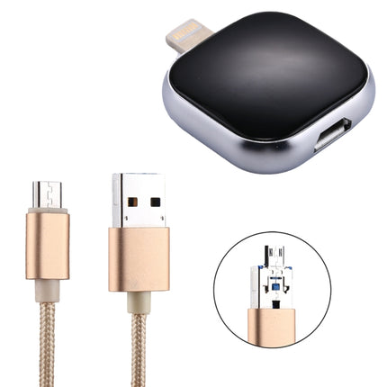 RQW-18S 8 Pin 64GB Multi-functional Flash Disk Drive with USB / Micro USB to Micro USB Cable, RQW-18S Black