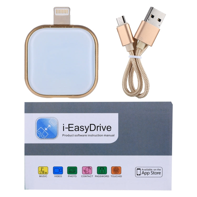 RQW-18S 8 Pin 64GB Multi-functional Flash Disk Drive with USB / Micro USB to Micro USB Cable, RQW-18S Gold