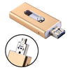 RQW-02 3 in 1 USB 2.0 & 8 Pin & Micro USB 64GB Flash Drive, RQW-02 Gold