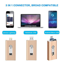 RQW-02  3 in 1 USB 2.0 & 8 Pin & Micro USB 16GB Flash Drive, RQW-02 Red, RQW-02 Silver, RQW-02 Black, RQW-02 Gold, RQW-02 Blue