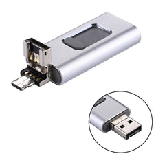 easyflash RQW-01B 3 in 1 USB 2.0 & 8 Pin & Micro USB 32GB Flash Drive, RQW-01B Silver