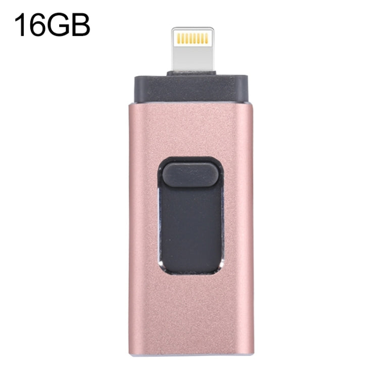 easyflash RQW-01B 3 in 1 USB 2.0 & 8 Pin & Micro USB 16GB Flash Drive, RQW-01B Rose Gold, RQW-01B Silver, RQW-01B Black, RQW-01B Gold