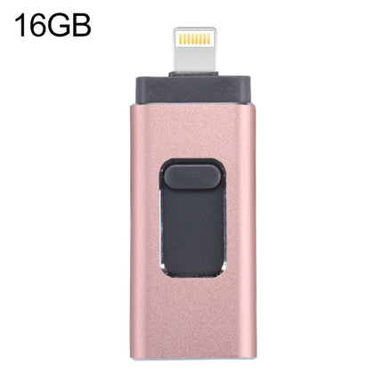 easyflash RQW-01B 3 in 1 USB 2.0 & 8 Pin & Micro USB 16GB Flash Drive, RQW-01B Silver, RQW-01B Black, RQW-01B Gold, RQW-01B Rose Gold