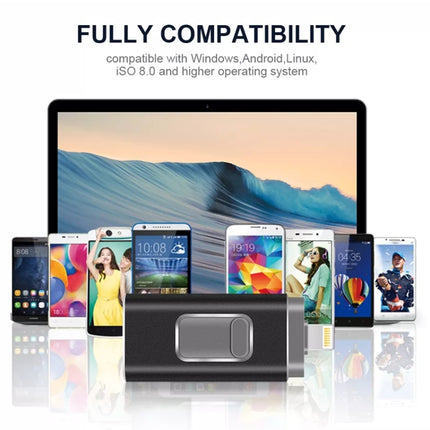 easyflash RQW-01B 3 in 1 USB 2.0 & 8 Pin & Micro USB 16GB Flash Drive, RQW-01B Silver, RQW-01B Black, RQW-01B Gold, RQW-01B Rose Gold