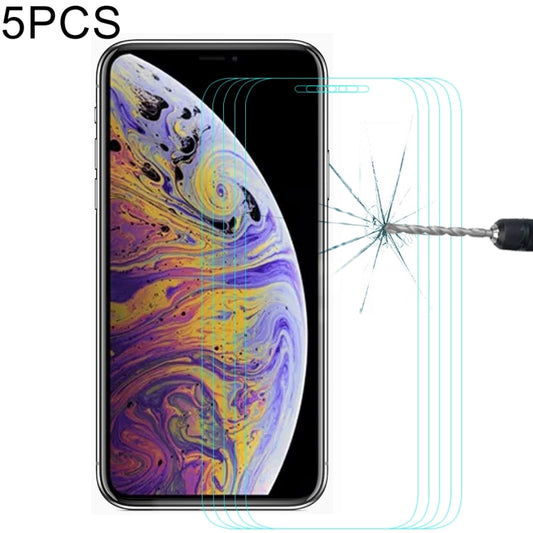 For iPhone 11 Pro Max / XS Max 5pcs ENKAY Hat-Prince 0.26mm 9H 2.5D Tempered Glass Film, For XS Max (5 PCS)