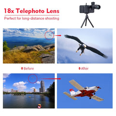 3 in 1 Universal 18X Telephoto Lens + Tripod Mount + Mobile Phone Clip, APL-T18ZJ