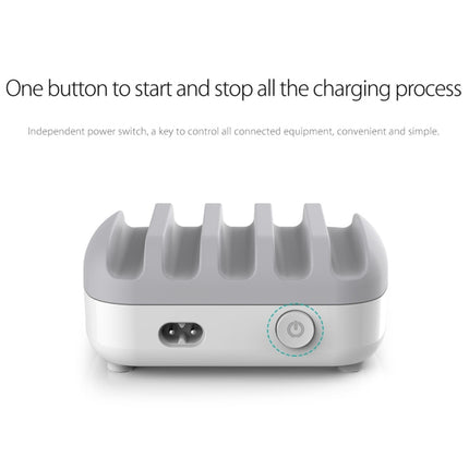 ORICO DUK-5P 40W 5 USB Ports Smart Charging Station with Phone & Tablet Stand, EU Plug