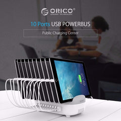 ORICO DUK-10P 120W 10 USB Ports Smart Charging Station with Phone & Tablet Stand, EU Plug, EU Plug(Black), EU Plug(White), US Plug(White), US Plug(Black), UK Plug(Black), UK Plug(White), AU Plug(Black), AU Plug(White)