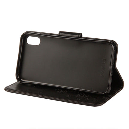 For iPhone XR Embossed Butterfly Pattern Horizontal Flip Leather Case with Card Slot & Holder & Wallet & Lanyard, For XR
