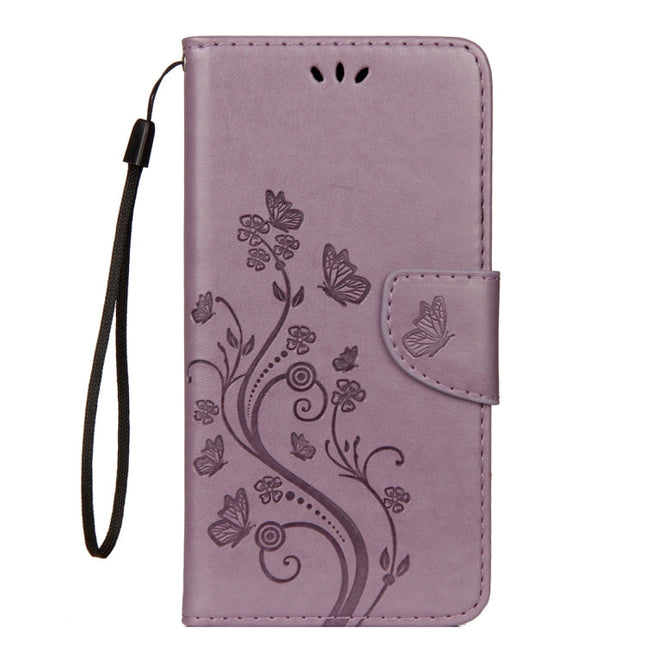 For iPhone XR Embossed Butterfly Pattern Horizontal Flip Leather Case with Card Slot & Holder & Wallet & Lanyard, For XR