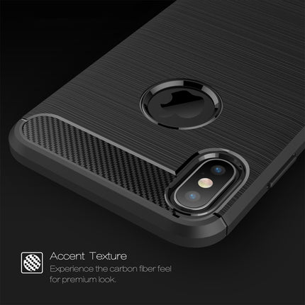 For iPhone XS Max Brushed Texture Carbon Fiber Shockproof TPU Protective Back Case, For iPhone XS Max, For XS Max