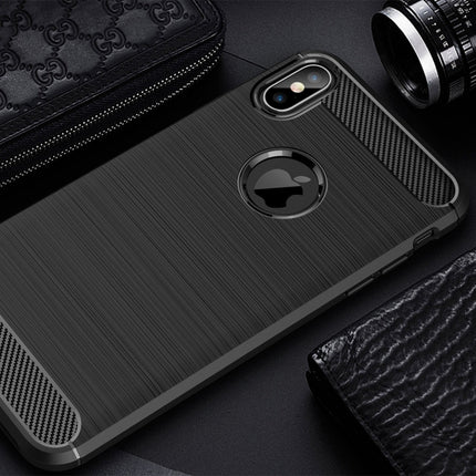 For iPhone XS Max Brushed Texture Carbon Fiber Shockproof TPU Protective Back Case, For iPhone XS Max, For XS Max