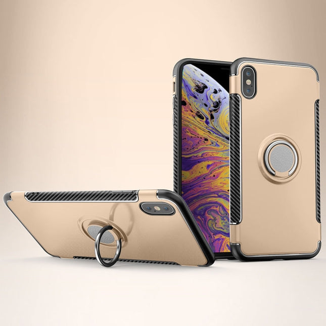 For iPhone XS Max Magnetic 360 Degrees Rotation Ring Armor Protective Case, For XS Max