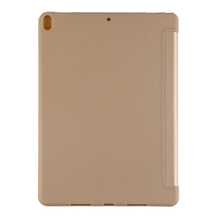 PU Plastic Bottom Case Foldable Deformation Left and Right Flip Leather Case with Three Fold Bracket & Smart Sleep for iPad Air3 2019