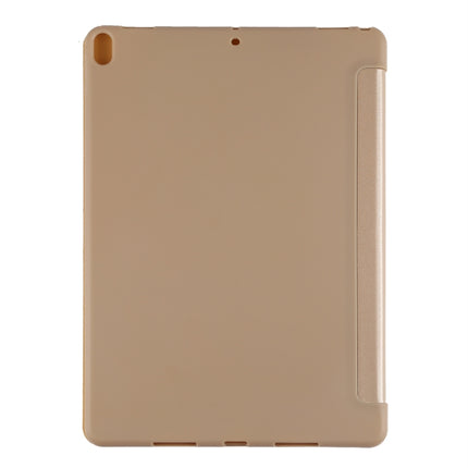 PU Plastic Bottom Case Foldable Deformation Left and Right Flip Leather Case with Three Fold Bracket & Smart Sleep for iPad Air3 2019
