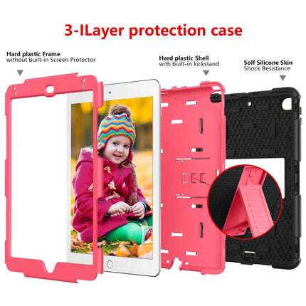 Shockproof Two-color Silicone Protection Shell for iPad Mini 2019 & 4, with Holder (Rose Red+Blue), IPRO0183A, IPRO0183B, IPRO0183C, IPRO0183D, IPRO0183E, IPRO0183F, IPRO0183G, IPRO0183H, IPRO0183I, IPRO0183J, IPRO0183K