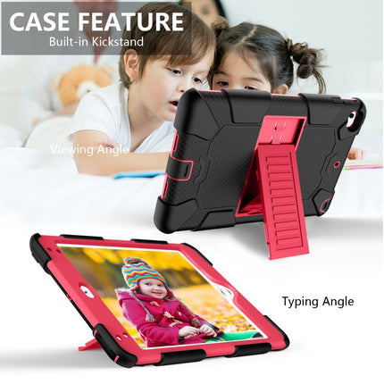 Shockproof Two-color Silicone Protection Shell for iPad Mini 2019 & 4, with Holder (Rose Red+Blue), IPRO0183A, IPRO0183B, IPRO0183C, IPRO0183D, IPRO0183E, IPRO0183F, IPRO0183G, IPRO0183H, IPRO0183I, IPRO0183J, IPRO0183K