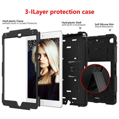 Shockproof Two-color Silicone Protection Shell for iPad Mini 2019 & 4, with Holder (Rose Red+Blue), IPRO0183A, IPRO0183B, IPRO0183C, IPRO0183D, IPRO0183E, IPRO0183F, IPRO0183G, IPRO0183H, IPRO0183I, IPRO0183J, IPRO0183K