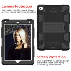 Shockproof Two-color Silicone Protection Shell for iPad Mini 2019 & 4, with Holder (Rose Red+Blue), IPRO0183A, IPRO0183B, IPRO0183C, IPRO0183D, IPRO0183E, IPRO0183F, IPRO0183G, IPRO0183H, IPRO0183I, IPRO0183J, IPRO0183K