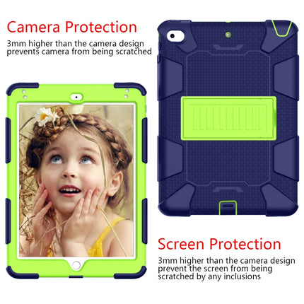 Shockproof Two-color Silicone Protection Shell for iPad Mini 2019 & 4, with Holder (Rose Red+Blue), IPRO0183A, IPRO0183B, IPRO0183C, IPRO0183D, IPRO0183E, IPRO0183F, IPRO0183G, IPRO0183H, IPRO0183I, IPRO0183J, IPRO0183K