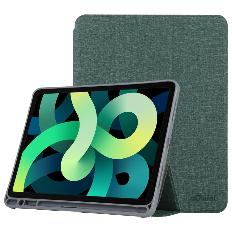 Mutural YASHI Series TPU + PU Cloth Pattern Texture Horizontal Flip Leather Case with Three-folding Holder & Pen Slot & Wake-up / Sleep Function For iPad Air 2022 / 2020 10.9, For iPad Air 2022 / 2020 10.9