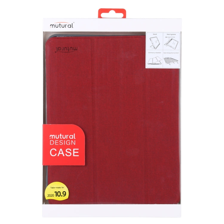 Mutural YASHI Series TPU + PU Cloth Pattern Texture Horizontal Flip Leather Case with Three-folding Holder & Pen Slot & Wake-up / Sleep Function For iPad Air 2022 / 2020 10.9, For iPad Air 2022 / 2020 10.9