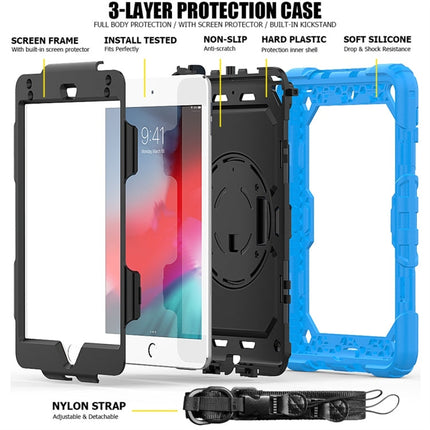 Shockproof Colorful Silica Gel + PC Protective Case for iPad Mini 2019 / Mini 4, with Holder & Shoulder Strap & Hand Strap & Pen Slot, For iPad Mini 2019 / Mini 4