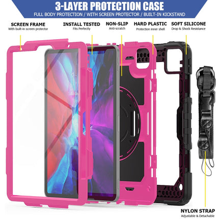 For iPad Pro 11 inch (2018) / Pro 11 inch (2020) Shockproof Black Silica Gel + Colorful PC Protective Tablet Case with Holder & Shoulder Strap & Hand Strap & Pen Slot, iPad Pro 11 inch (2018)