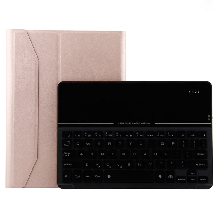 FT2068D For iPad Air 2 & Air 1 / Pro 9.7 inch & 2017 iPad & 2018 iPad Backlight Version Lambskin Texture Detachable Tempered Glass Bluetooth Keyboard Leather Tablet Case with Pen Slot & Stand Function