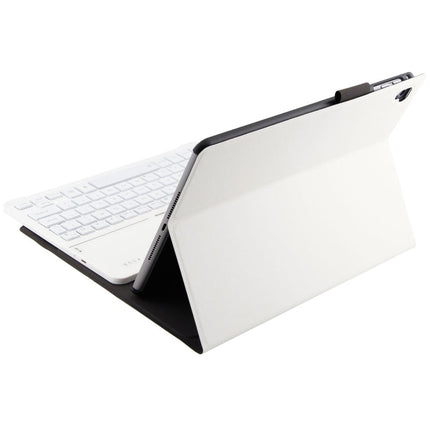 FT2068D For iPad Air 2 & Air 1 / Pro 9.7 inch & 2017 iPad & 2018 iPad Backlight Version Lambskin Texture Detachable Tempered Glass Bluetooth Keyboard Leather Tablet Case with Pen Slot & Stand Function