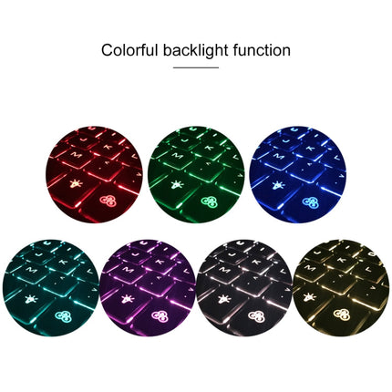 FT2068D For iPad Air 2 & Air 1 / Pro 9.7 inch & 2017 iPad & 2018 iPad Backlight Version Lambskin Texture Detachable Tempered Glass Bluetooth Keyboard Leather Tablet Case with Pen Slot & Stand Function