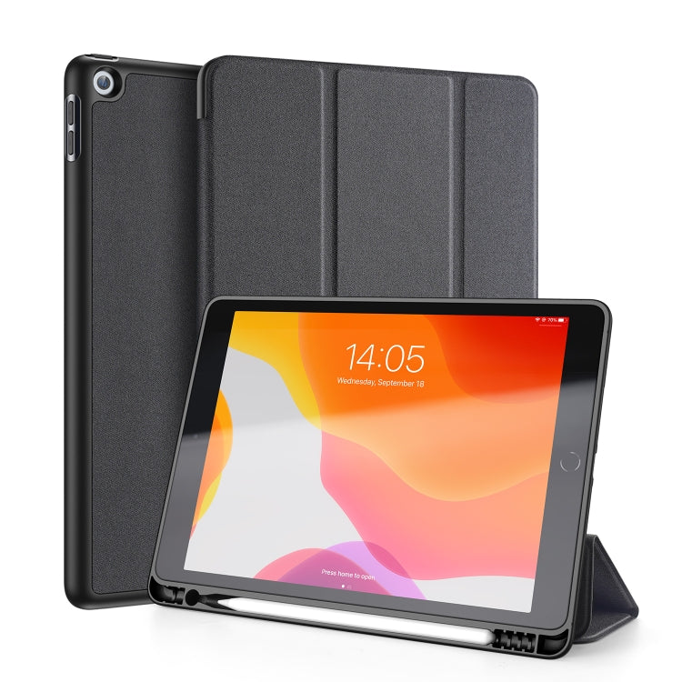 For iPad 10.2 DUX DUCIS Domo Series Horizontal Flip Magnetic PU Leather Case with Three-folding Holder & Pen Slot & Sleep / Wake-up Function, For iPad 10.2