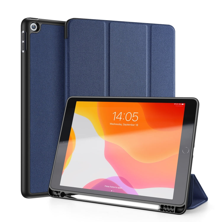 For iPad 10.2 DUX DUCIS Domo Series Horizontal Flip Magnetic PU Leather Case with Three-folding Holder & Pen Slot & Sleep / Wake-up Function, For iPad 10.2