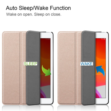 For iPad 10.2 Custer Texture Horizontal Flip Smart PU Leather Case with Sleep / Wake-up Function & Three-folding Holder, For iPad 10.2