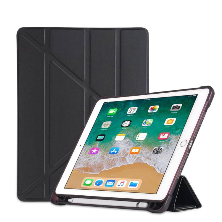 Multi-folding Shockproof TPU Protective Case for iPad 9.7 (2018) / 9.7 (2017) / air / air2, with Holder & Pen Slot, iPad 9.7 (2018) / 9.7 (2017) / air / air2