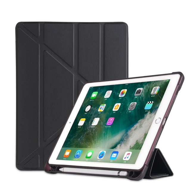 Multi-folding Shockproof TPU Protective Case for iPad 9.7 (2018) / 9.7 (2017) / air / air2, with Holder & Pen Slot
