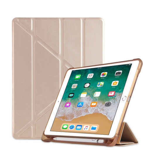 Multi-folding Shockproof TPU Protective Case for iPad 9.7 (2018) / 9.7 (2017) / air / air2, with Holder & Pen Slot, iPad 9.7 (2018) / 9.7 (2017) / air / air2