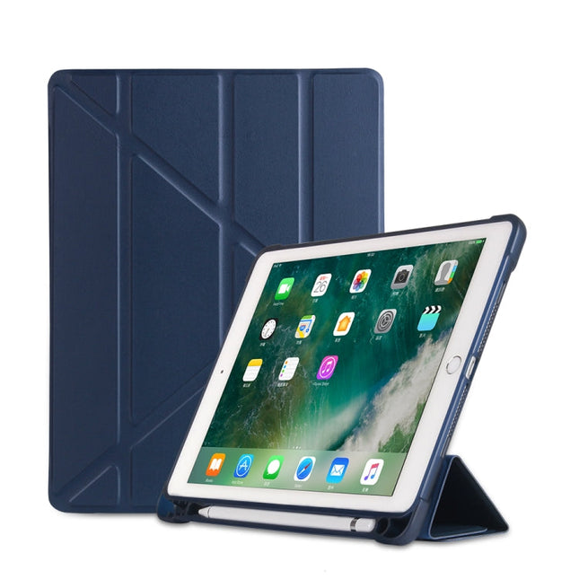 Multi-folding Shockproof TPU Protective Case for iPad 9.7 (2018) / 9.7 (2017) / air / air2, with Holder & Pen Slot