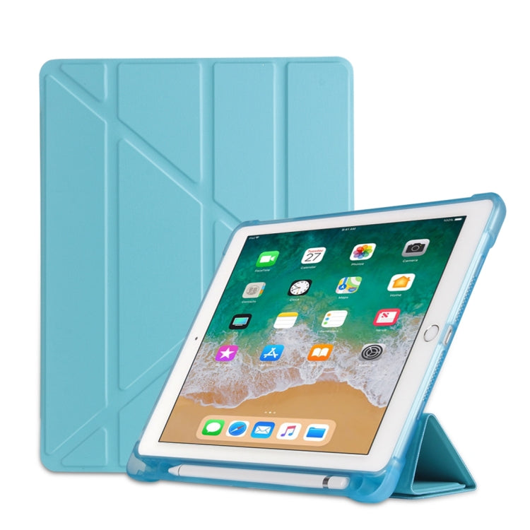 Multi-folding Shockproof TPU Protective Case for iPad 9.7 (2018) / 9.7 (2017) / air / air2, with Holder & Pen Slot, iPad 9.7 (2018) / 9.7 (2017) / air / air2