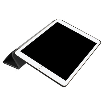 For iPad Pro 10.5 inch PU Litchi Texture 3-folding Smart Case Clear Back Cover with Holder