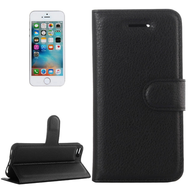 For iPhone 5 & 5s & SE Litchi Texture Horizontal Flip Leather Case with Holder & Card Slots & Wallet, For 5 & iPhone 5S & iPhone SE, For iPhone 5 & 5S & SE