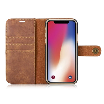 For iPhone X / XS DG.MING  Crazy Horse Texture Horizontal Flip Detachable Magnetic Protective Case with Holder & Card Slots & Wallet, iPhone  X, For  X, iPhone X