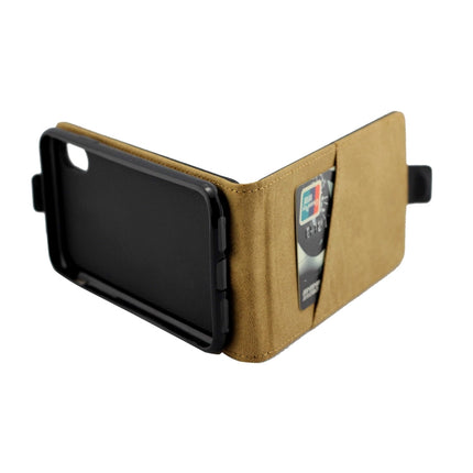 For iPhone X / XS Business Style Vertical Flip TPU Leather Case with Card Slot