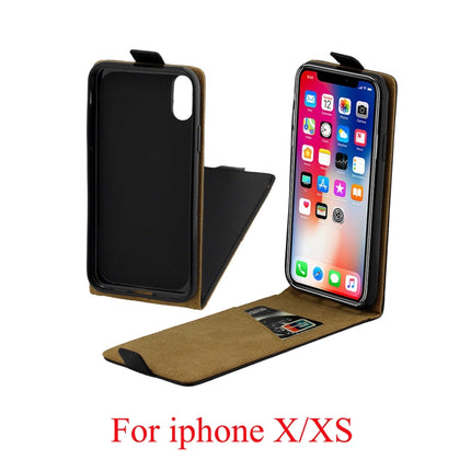 For iPhone X / XS Business Style Vertical Flip TPU Leather Case with Card Slot