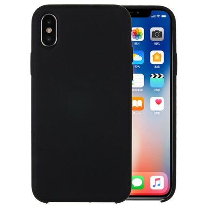 For iPhone X / XS Pure Color Liquid Silicone + PC Dropproof Protective Back Cover Case, For X, X