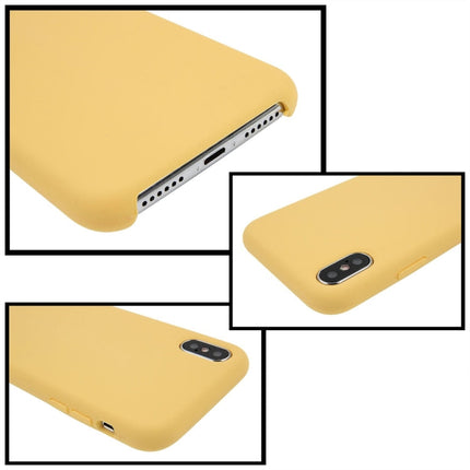 For iPhone X / XS Pure Color Liquid Silicone + PC Dropproof Protective Back Cover Case, For X, X